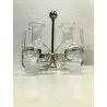 SET VINTAGE MENAGE Olio&Aceto DESIGN FLEURON France SILVERPLATE CRISTALLO 70's