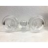 SET VINTAGE MENAGE Olio&Aceto DESIGN FLEURON France SILVERPLATE CRISTALLO 70's
