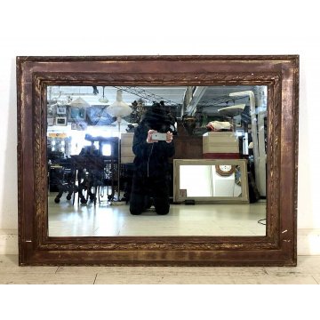 ANTICO GRANDE SPECCHIO SPECCHIERA CORNICE LEGNO SCOLPITO 124x93 cm EPOCA '800