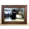 ANTICO GRANDE SPECCHIO SPECCHIERA CORNICE LEGNO SCOLPITO 124x93 cm EPOCA '800