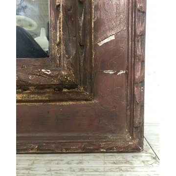 ANTICO GRANDE SPECCHIO SPECCHIERA CORNICE LEGNO SCOLPITO 124x93 cm EPOCA '800