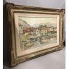 QUADRO DIPINTO OLIO TAVOLA Alfonso Corradi Lungo lago Feriolo PAESAGGIO LACUSTRE