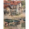 QUADRO DIPINTO OLIO TAVOLA Alfonso Corradi Lungo lago Feriolo PAESAGGIO LACUSTRE