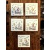 RARO SET 5 MATTONELLE CERAMICA Richard Ginori DISEGNO GIO PONTI SERIE I MESTIERI