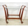 ANTICO CARRELLO BAR DESIGN VINTAGE ANNI 50 LEGNO FERRO VETRO CARRELLINO VASSOIO