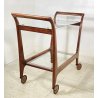 ANTICO CARRELLO BAR DESIGN VINTAGE ANNI 50 LEGNO FERRO VETRO CARRELLINO VASSOIO