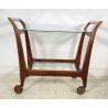 ANTICO CARRELLO BAR DESIGN VINTAGE ANNI 50 LEGNO FERRO VETRO CARRELLINO VASSOIO