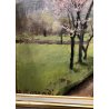 QUADRO DIPINTO OLIO TAVOLA Alfonso Corradi "Primavera a Feriolo" PAESAGGIO VALLE