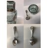 VASO con TAPPO Calderoni CRISTALLO MOLATO DECORO STELLA BORDO ARGENTO PUNZONE