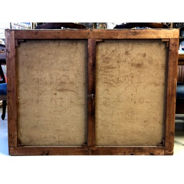 GRANDE QUADRO OLIO PAESAGGIO MONTANO ALPI CONTADINI ARATRO BUOI Masera FORMAZZA