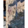 GRANDE QUADRO OLIO PAESAGGIO MONTANO ALPI CONTADINI ARATRO BUOI Masera FORMAZZA