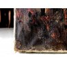 GRANDE QUADRO OLIO PAESAGGIO MONTANO ALPI CONTADINI ARATRO BUOI Masera FORMAZZA
