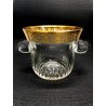 CESTELLO GHIACCIO VINTAGE CRISTALLO MOLATO Crystal St Louis FRANCE DECORO ORO