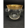 CESTELLO GHIACCIO VINTAGE CRISTALLO MOLATO Crystal St Louis FRANCE DECORO ORO