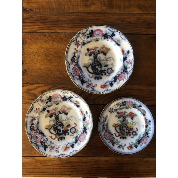 SET PIATTI VINTAGE 10pz CERAMICA Wedgwood NOMA  DECORO FIORI CHINOISERIE '800
