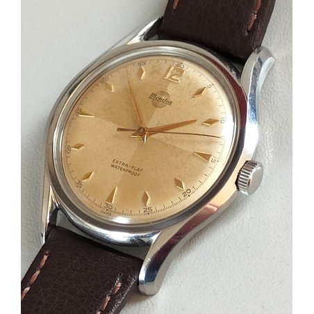 OROLOGIO POLSO Mondia Extra Flat ANNI 70 montre OLD WRIST WATCH DIAL CHAMPAGNE