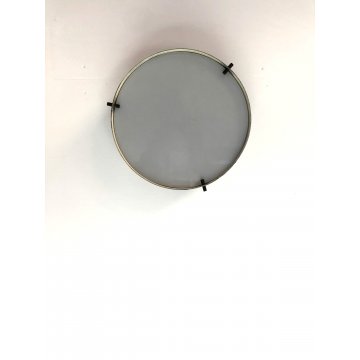 LAMPADARIO PLAFONIERA Design Bruno Gatta STILNOVO METALLO NERO VETRO OPALINO ø25