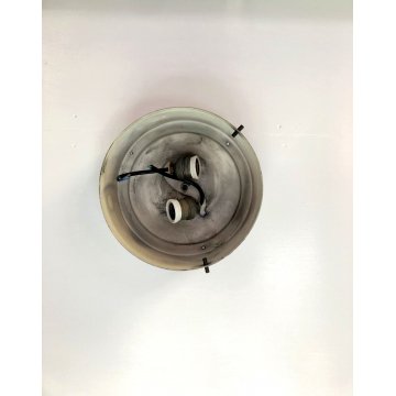 LAMPADARIO PLAFONIERA Design Bruno Gatta STILNOVO METALLO NERO VETRO OPALINO ø25