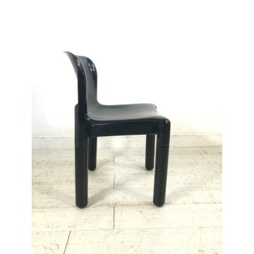 SEDIA DESIGN Carlo Bartoli PER KARTELL N° 4875 PLASTICA NERA VINTAGE 1974