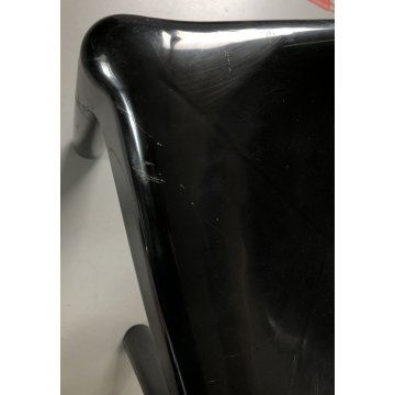 SEDIA DESIGN Carlo Bartoli PER KARTELL N° 4875 PLASTICA NERA VINTAGE 1974