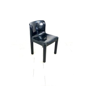 SEDIA DESIGN Carlo Bartoli PER KARTELL N° 4875 PLASTICA NERA VINTAGE 1974