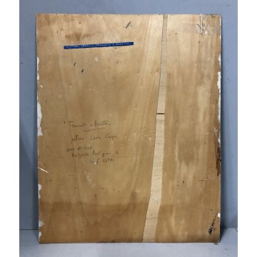 QUADRO DIPINTO OLIO TAVOLA Carlo Coppo Tramonto a Pecetto PAESAGGIO MONTANO '900
