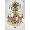 LAMPADARIO SOFFITTO LIBERTY MARIA TERESA VETRO BOEMIA PRIM 1900 GOCCE GLASS LAMP