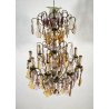 LAMPADARIO SOFFITTO LIBERTY MARIA TERESA VETRO BOEMIA PRIM 1900 GOCCE GLASS LAMP