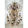 LAMPADARIO SOFFITTO LIBERTY MARIA TERESA VETRO BOEMIA PRIM 1900 GOCCE GLASS LAMP