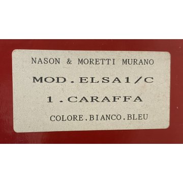 ANTICA COPPIA BROCCA VETRO MURANO NASON E MORETTI ART GLASS VASO VENEZIA 2000