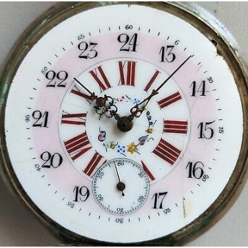 Grande ANTICO OROLOGIO TASCA epoca 1900 ARGENTO 800 cesellato OLD POCKET WATCH