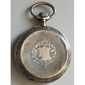 Grande ANTICO OROLOGIO TASCA epoca 1900 ARGENTO 800 cesellato OLD POCKET WATCH