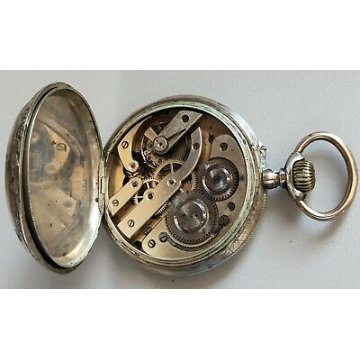 Grande ANTICO OROLOGIO TASCA epoca 1900 ARGENTO 800 cesellato OLD POCKET WATCH