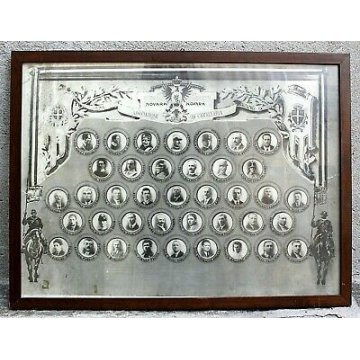 QUADRO ANTICA STAMPA ASSOCIAZIONE ARMA CAVALLERIA NOVARA 1931 ANNO IX ESERCITO