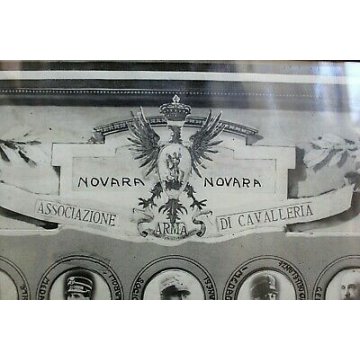 QUADRO ANTICA STAMPA ASSOCIAZIONE ARMA CAVALLERIA NOVARA 1931 ANNO IX ESERCITO