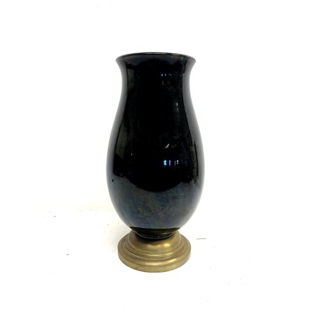  ANTICO VASO ART DECO' Sevres Paul Milet OTTONE PORCELLANA NERO France 1920/40 