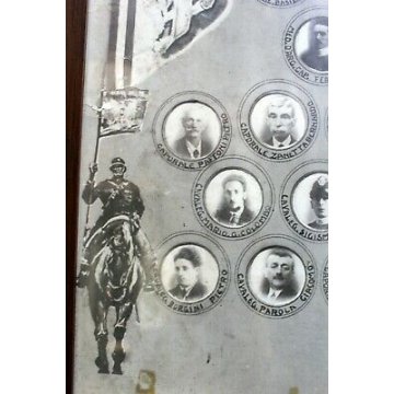 QUADRO ANTICA STAMPA ASSOCIAZIONE ARMA CAVALLERIA NOVARA 1931 ANNO IX ESERCITO