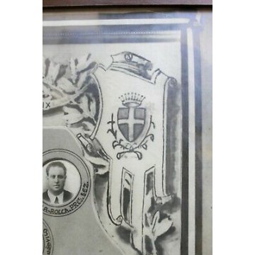 QUADRO ANTICA STAMPA ASSOCIAZIONE ARMA CAVALLERIA NOVARA 1931 ANNO IX ESERCITO