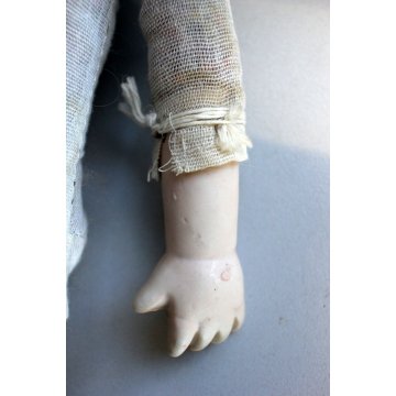 ANTICA BAMBOLA PORCELLANA Bambolotto Epoca  Gioco Vestito 1900 Doll  Testa Old