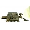 GRANDE RARA ANTICA SERRATURA ferro battuto con CHIAVE 1600 DOOR LOCK IRON KEY   