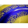 PIATTO COLLEZIONE PARATA CERAMICA BAVARIA GERMANY BLU ORO dipinto EPOCA PLATE 