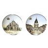 COPPIA PIATTO CON VEDUTA Dreux FRANCE DECORATIVE PLATE WITH VIEW ø 32CM  '900