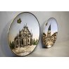 COPPIA PIATTO CON VEDUTA Dreux FRANCE DECORATIVE PLATE WITH VIEW ø 32CM  '900