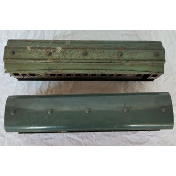 COPPIA CARROZZA PASSEGGERI LATTA antico EPOCA 900 vagone treno TRENINO MARKLIN ?