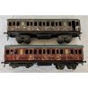 COPPIA CARROZZA PASSEGGERI LATTA antico EPOCA 900 vagone treno TRENINO MARKLIN ?