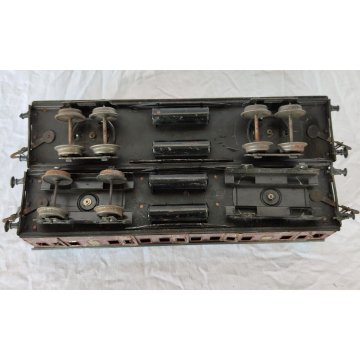 COPPIA CARROZZA PASSEGGERI LATTA antico EPOCA 900 vagone treno TRENINO MARKLIN ?