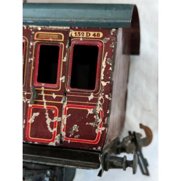 COPPIA CARROZZA PASSEGGERI LATTA antico EPOCA 900 vagone treno TRENINO MARKLIN ?