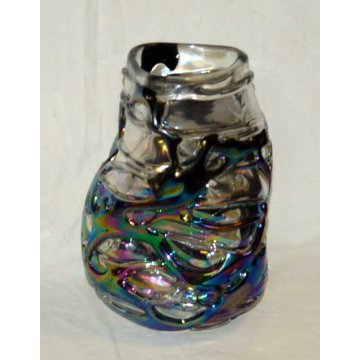 PARTICOLARE AFFASCINANTE VASO VETRO MDINA MICHAEL HARRIS  GLASS VASE CARNIVAL 