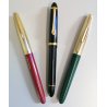 Set 3pz. COLLEZIONE Penna Stilografica TAPPO DORATO stylo VINTAGE FOUNTAIN PEN