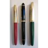 Set 3pz. COLLEZIONE Penna Stilografica TAPPO DORATO stylo VINTAGE FOUNTAIN PEN